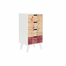 Chest of drawers DKD Home Decor White Maroon Natural Rubber wood Paolownia wood 40 x 30 x 78 cm