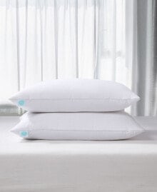 Martha Stewart white Feather & Down Medium/Firm Tencel-Around 2-Pack Pillow, King