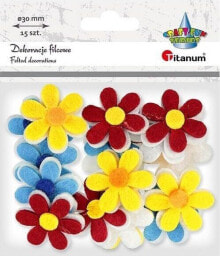 Titanum Filcowe dekoracje 3D kwiatki 30 mm mix 15szt