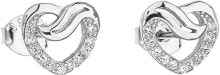 Серьги silver earrings with zirconia white heart 11114.1