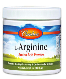 Аминокислоты carlson L-Arginine Amino Acid Powder Порошок аминокислоты L-аргинина способствует здоровью кровообращения и сердечно-сосудистой системы  100 г