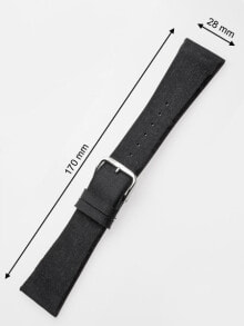 Ремешки и браслеты для часов Perigaum Textile-leather-strap 28 x 170 mm Black Silver Clasp