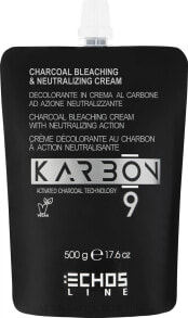 Aufhellende Haarcreme mit Neutralisator - Echosline Karbon 9 Charcoal Bleaching & Neutralizing Cream