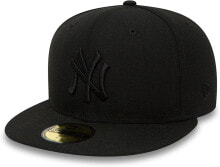 Бейсболки Мужская бейсболка черная New Era MLB Basic NY Yankees, 59 Fifty Fitted Baseball Cap for Men
