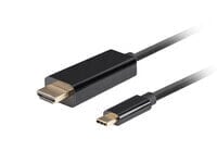 Lanberg CA-CMHD-10CU-0010-BK - 1 m - USB Type-C - HDMI - Male - Male - Straight