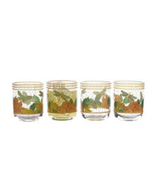 Fitz and Floyd vintage-Like Vibe 13-oz Double Old Fashioned Glasses 4-Piece Set