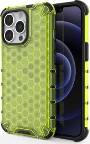 Hurtel Honeycomb etui pancerny pokrowiec z żelową ramką iPhone 13 Pro zielony