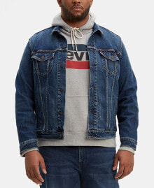 Men's Big & Tall Stretch Denim Trucker Jacket