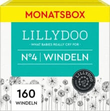 Купить детские подгузники и средства гигиены Lillydoo: Windeln Gr. 4 (9-14 kg), Monatsbox, 160 St