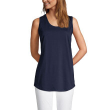 Lands' End women's Supima Cotton Scoop Neck Tunic Tank Top