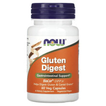 Пищеварительные ферменты now Foods, Gluten Digest, добавка для переваривания глютена, 60 растительных капсул