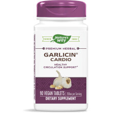 Растительные экстракты и настойки Nature's Way Garlicin Cardio -Чеснок  Кардио - 90 веганских таблеток