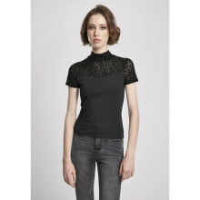 URBAN CLASSICS Flock Lace Turtleneck T-Shirt