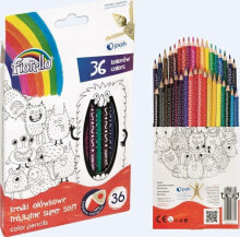 Цветные карандаши для рисования для детей Fiorello Super Soft Crayons 36 color blades. triple FIORELLO