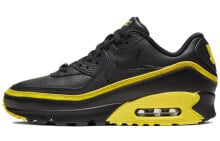 UNDEFEATED x Nike Air Max 90 联名气垫 防滑耐磨 低帮 跑步鞋 男女同款 黑黄色 / Nike Air Max CJ7197-001