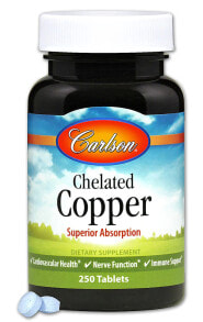 Медь Carlson Chelated Copper Медь в хелатной форме 250 таблеток
