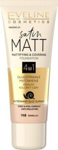 Eveline Satin Matt Mattifying & Covering Foundation Стойкая матирующая тональная основа с увлажняющим действием 30 мл