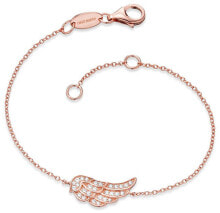 Женские браслеты Pink gold plated silver bracelet Wing with zircons ERB-LILWING-ZIR