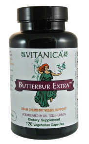 Болеутоляющие и противовоспалительные средства Vitanica Butterbur Extra Комплекс на основе белокопытника для поддержки мозга/ сосудов 120 вегетарианских капсул