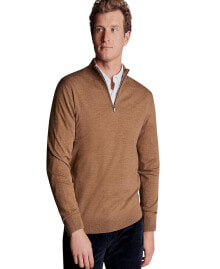 Купить мужские свитеры и кардиганы Charles Tyrwhitt: Men's Pure Merino Zip Neck Sweater