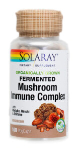 Грибы Solaray Fermented Mushroom Immune Complex  Ферментированный комплекс грибов майтаке, рейши и шиитаке для укрепления иммунитета  100 веганских капсул