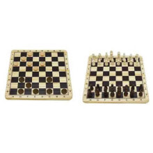 DIMASA Wooden Chess & Checkers Board Game