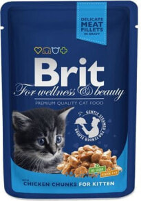 Brit Premium Cat Pouches Chicken Chunks for Kitten 100g