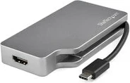 StarTech.com USB C Multiport Video Adapter w/ HDMI - VGA - Mini DisplayPort or DVI - USB Type C Monitor Adapter to HDMI 2.0 or mDP 1.2 (4K 60Hz) - VGA or DVI (1080p) - Space Gray Aluminum - USB Type-C - DVI output - HDMI output - 1 - VGA (D-Sub) output - 
