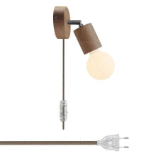 CREATIVE CABLES Spostaluce adjustable lamp wooden joint with 2-pole plug - with bulb