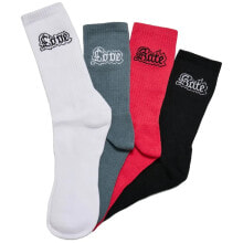 MISTER TEE Love Hate Long Socks 4 Pairs