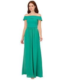 Adrianna Papell off-The-Shoulder Chiffon Gown