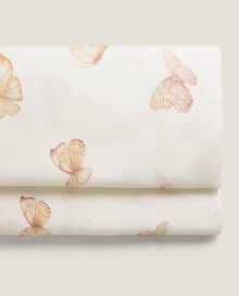 Butterfly print flat sheet