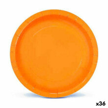 Plate set Algon Disposable 20 cm Cardboard Yellow 10 Pieces (36 Units)