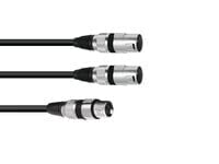 30225205 - XLR (3-pin) - Male - 2 x XLR (3-pin) - Male - 1.5 m - Black