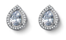 Ювелирные серьги beautiful silver earrings with cubic zircons Water 62131