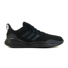 Мужская спортивная обувь для бега Мужские кроссовки спортивные для бега черные текстильные низкие Adidas Fluidflow 20