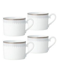 Noritake silver Colonnade 4 Piece Cup Set, Service for 4
