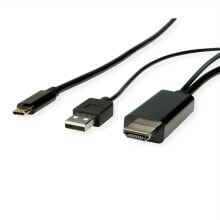 Видео кабель-адаптер ROLINE 11.04.5956 2 m USB Type-C HDMI + USB Черный