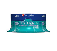 Verbatim DVD-RW Matt Silver 4,7 GB 25 шт 43639