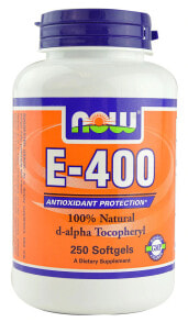 Витамин Е NOW Foods E-400 d-alpha Tocopheryl --   Витамин E-400d-альфа-токоферил - 250 капсул