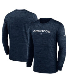 Nike men's Navy Denver Broncos Sideline Team Velocity Performance Long Sleeve T-shirt