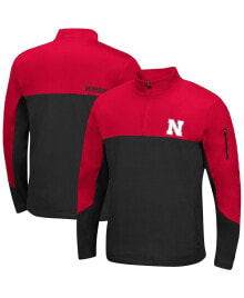 Men's Scarlet, Black Nebraska Huskers Triple Dog Dare Quarter-Zip Jacket