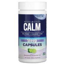 Витамины и БАДы для нервной системы Natural Vitality, CALM, Sleep Capsules with Bergamot Essential Oil, 120 Capsules