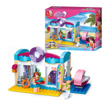 Детские игровые наборы и фигурки из дерева игровой набор с элементами конструктора Sluban Girls Dream Пляжный магазин