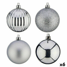 Set of Christmas balls Silver Plastic 6 x 7 x 6 cm (6 Units)