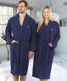 Linum Home 100% Turkish Cotton Personalized Terry Bath Robe - Navy