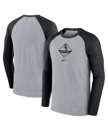 Nike men's Gray, Black Chicago White Sox Game Authentic Collection Performance Raglan Long Sleeve T-shirt