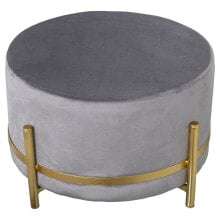 Pouffe Alexandra House Living Grey Velvet Wood 50 x 30 x 50 cm