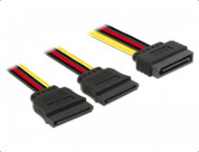 Компьютерные кабели и коннекторы deLOCK 60174 кабель SATA 0,15 m SATA 15-контактный Черный