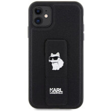 KARL LAGERFELD Klhcn61Gsachpk iPhone 11XR 6.1 Gripstand Saffiano Choupette Pins phone case